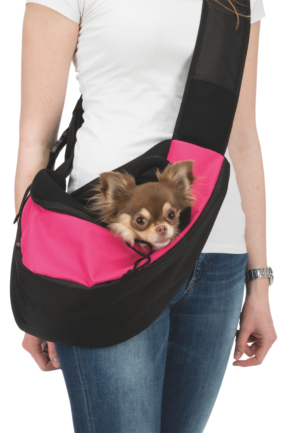 Слинг-переноска Sling, 50 × 25 × 18 см, розовый/чёрный, Trixie