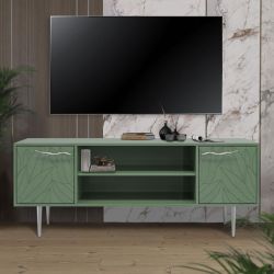 Тумба под ТВ Арт Колор leaves 155см Стайл Сильвер Зеленый нефрит