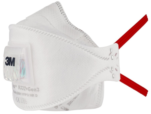 Полумаска фильтрующая (респиратор) для защиты от аэрозолей Aura 9332+, класс защиты FFP3 NR D, с клапаном выдоха, 10 шт/уп