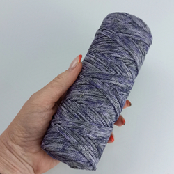 Полиэфирный шнур круглый 3 мм меланж Спелая ежевика