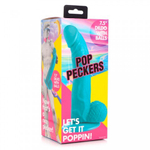 Реалистичный фаллоимитатор Pop Peckers на присоске (21,5×4,5 см) голубой