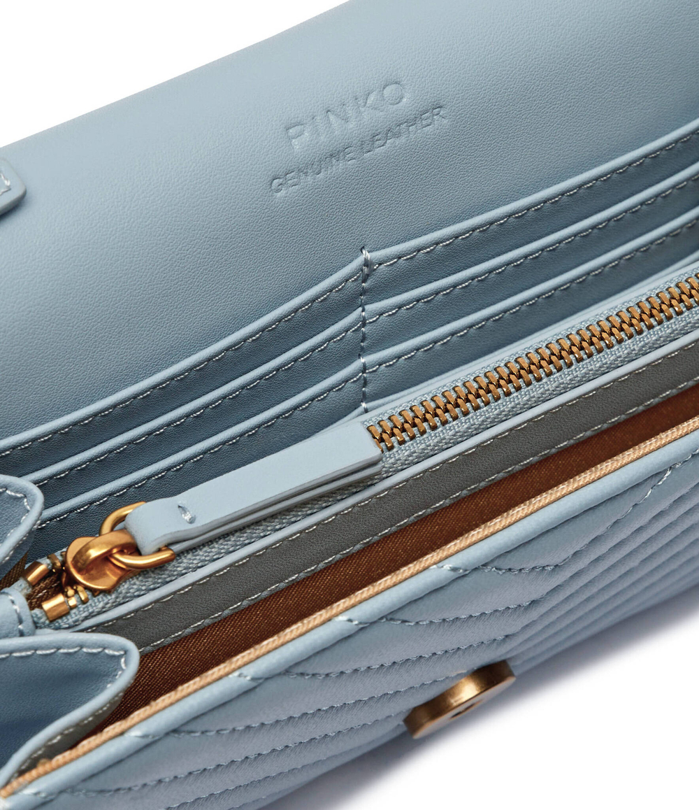 Кожаный кошелек LOVE ONE WALLET C Pinko - голубой(100062 A0GK)