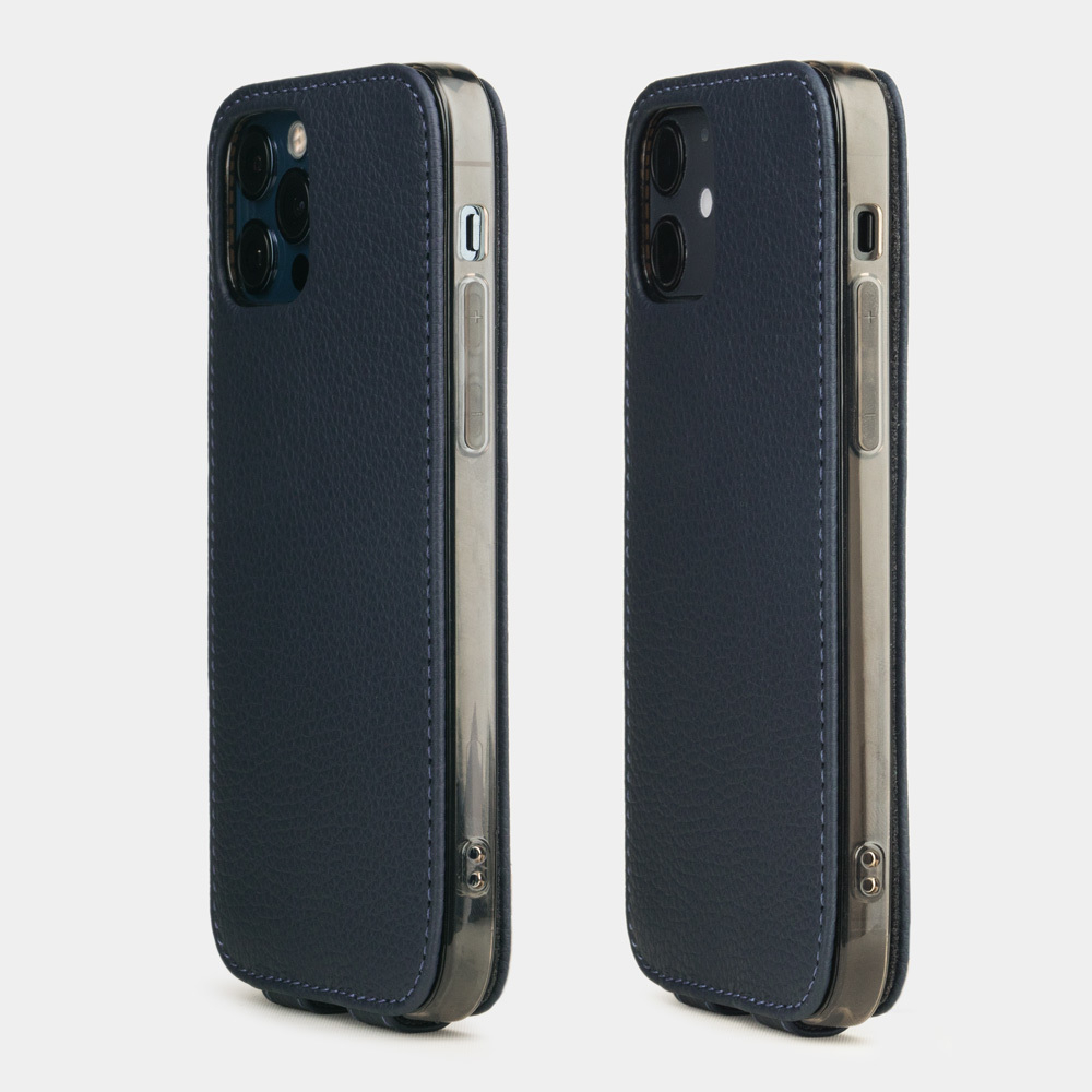 Чехол для iPhone 12/12Pro из кожи теленка, цвета синий