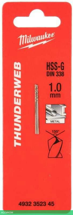 Сверло по металлу Milwaukee Thunderweb HSS-G 1.0x34мм 2шт (4932352345)