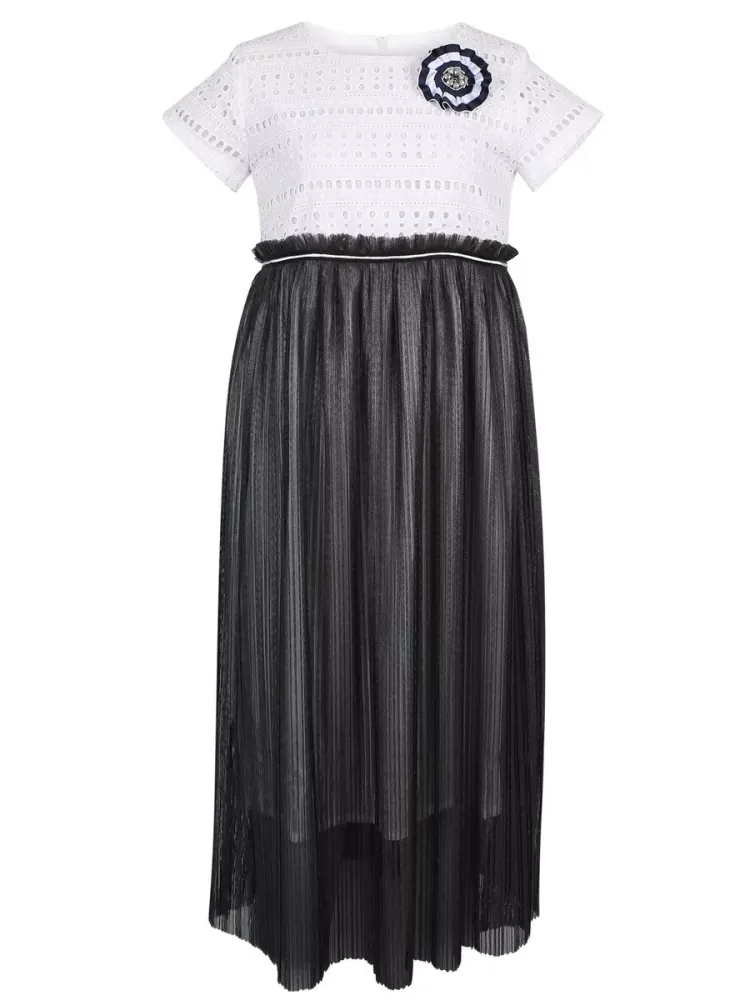 Комбинированное платье с кружевом REMIX