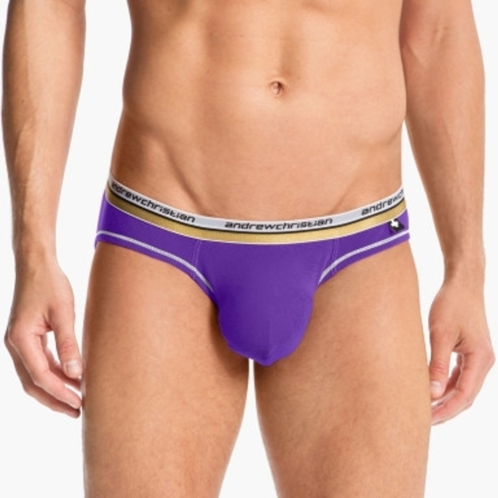 Мужские трусы брифы индиго Andrew  Christian andrew Vibe Purple AC3-M086