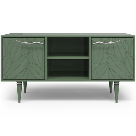 Тумба под ТВ Арт Колор leaves 117см Классик Сильвер Зеленый нефрит