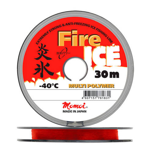 Леска Fire Ice 0,167 мм., 3,3 кг, 30 м, красная, Barrier Pack