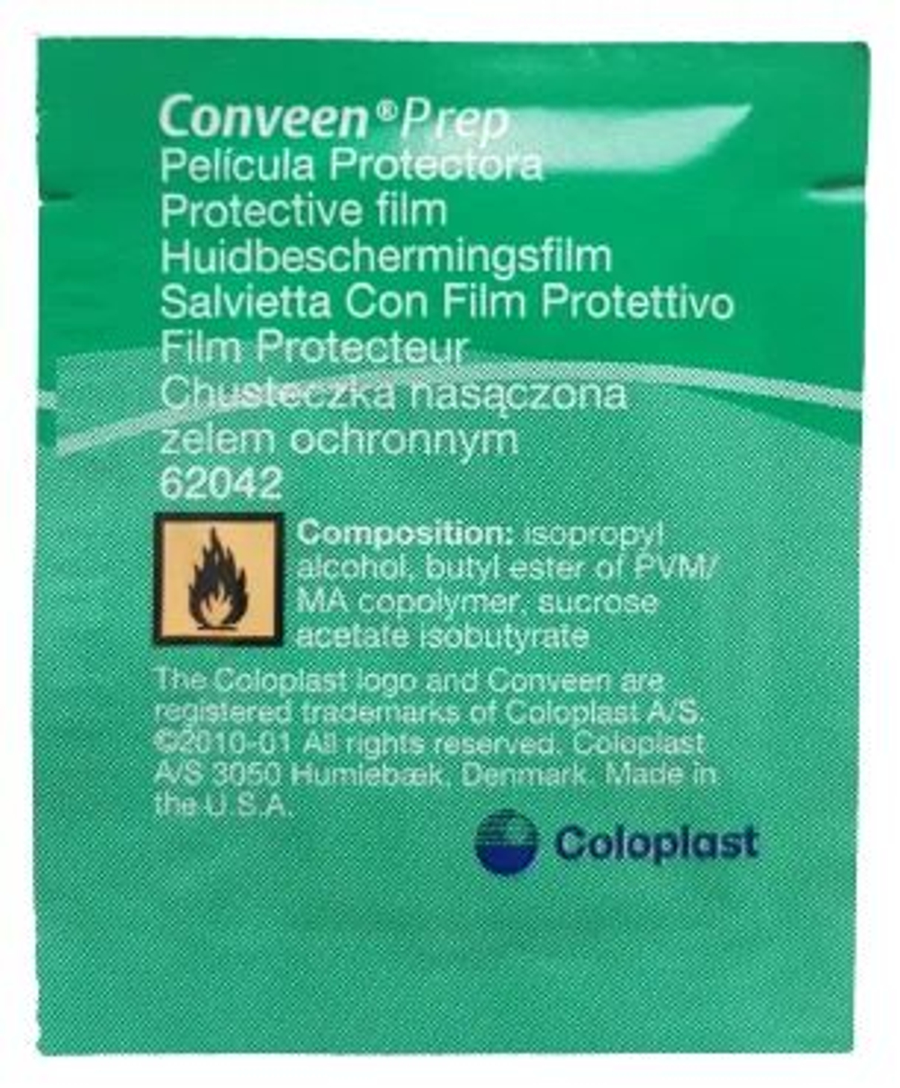 Защитная пленка в салфетках Coloplast Conveen Prep 18шт., для ухода за кожей вокруг стомы