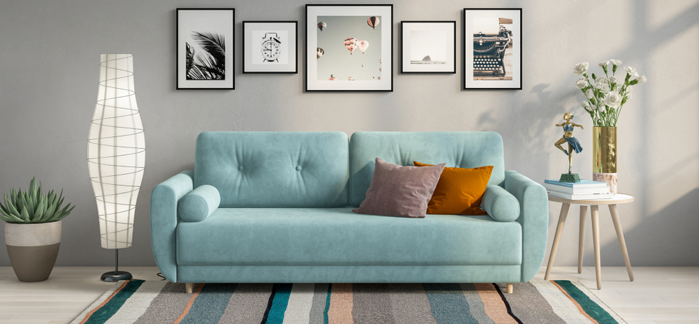 Диван Астон велюр монолит циан (последний экземпляр)