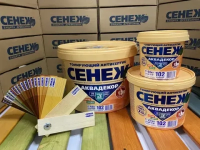 СЕНЕЖ Аквадекор Бесцветный 0.9 кг № 102 строительный антисептик