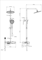 Душевая система с термостатом WONZON & WOGHAND MUSE Forte, Белый матовый (WW-B3580-MW)