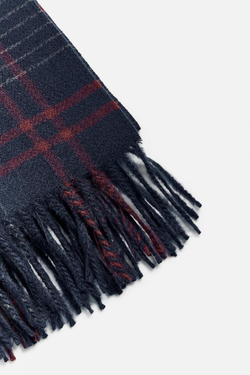 ZARA ШАРФ В КЛЕТКУ, МОРСКОЙ СИНИЙ