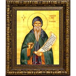 Иоанн Кассиан Римлянин преподобный. Икона на холсте.