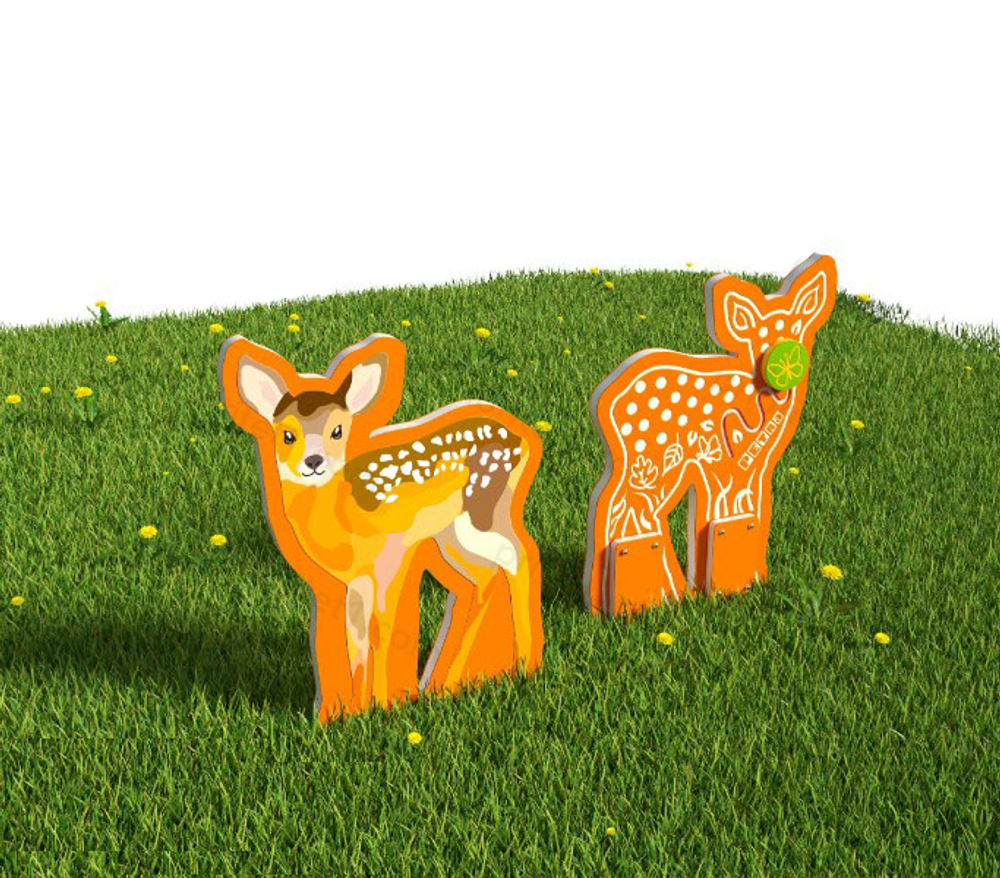 Уличный двусторонний модуль с сенсорными элементами Тактильный топиарий Животные леса