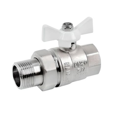 ViEiR шаровой кран со сгоном НР-ВР 1" бел.бабочка (48/8) VR204-03B