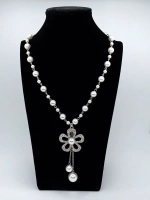 Длинное ожерелье с искусственным жемчугом бусы с подвеской