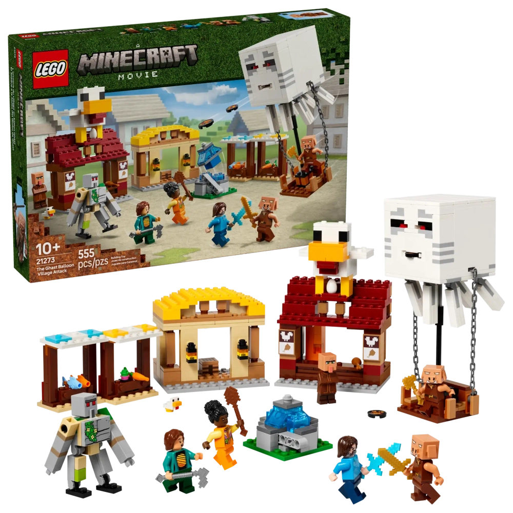 Конструктор LEGO Minecraft 21273 Нападение на деревню на призрачном воздушном шаре