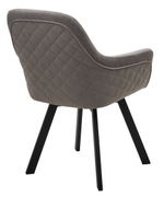 Стул М-City DISAUR Джет (Jet) поворотный на поворотный на 360 градусов, B22 Серый, Велюр, Черный каркас