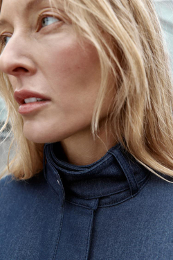 ZARA КУРТКА-БОМБЕР С ВОРОТНИКОМ-СТОЙКОЙ, ИНДИГО