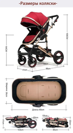 Коляска-трансформер 3в1 Wisesonle реверсивный блок/ серый лен