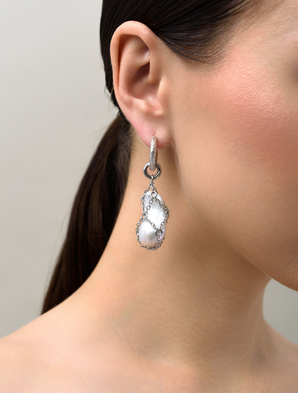 Серьги "Spider Pearl" Silver