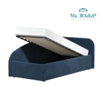 Кровать Элис 90х200 Синий Велюр Правый Угол