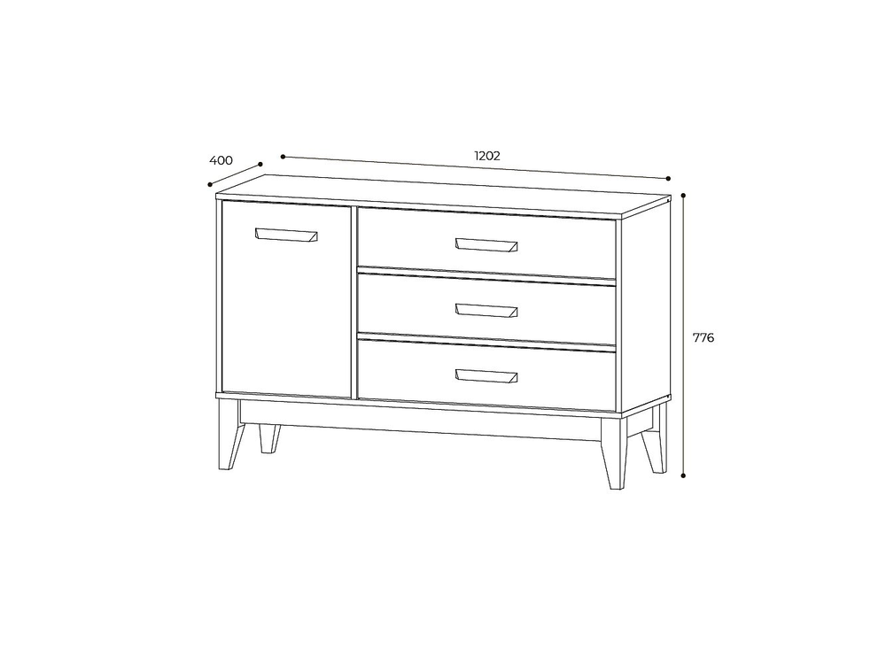 Комод Скандика КМ-12 дуб смоки/кашемир