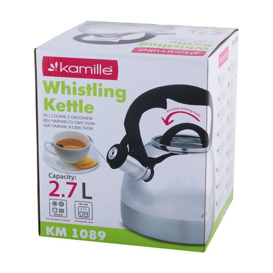 Чайник 2,7 л. из нержавеющей стали со свистком Kamille KM-1089