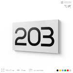 Номер на дверь 203, табличка на дверь для офиса, квартиры, кабинета, аудитории, склада, белая 120х70 мм, Айдентика Технолоджи