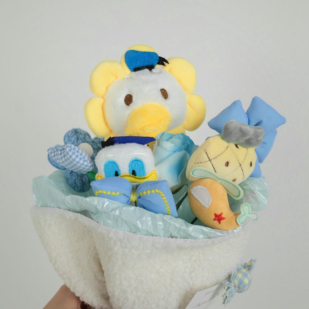 Мягкая игрушка Букет цветов Утка KiDWoW для девочек, мальчиков, малышей, детей, в подарок, для сна