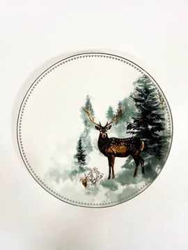 Тарелка новогодняя «Зимний лес», 27 см, фарфор, белая