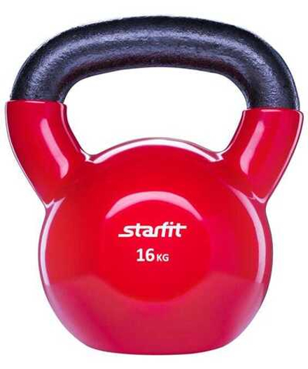 Гиря винил. STARFIT DB-401, 16 кг, цвет красный