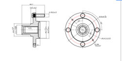 Ступица передняя L=R (без подшипника) HYUNDAI Elantra 00-06/Cerato I/Matrix 01 GANZ GIK05051