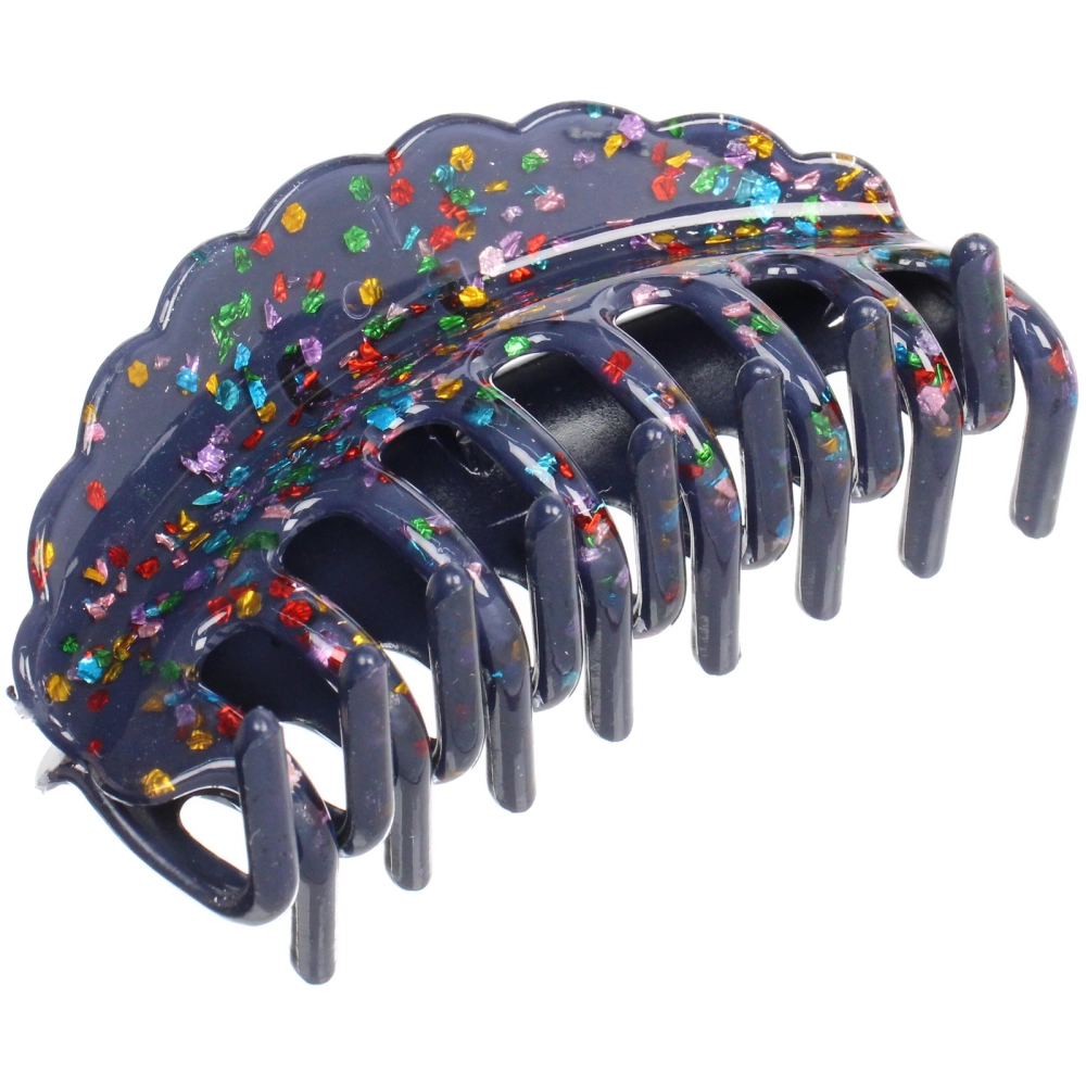 Заколка - краб для волос «AKS - VIENTO», микс 6 цветов, волна, 10*4,5см