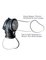 Черная насадка для пениса Cock Pipe with Ball-Stretcher (Цвет: черный)