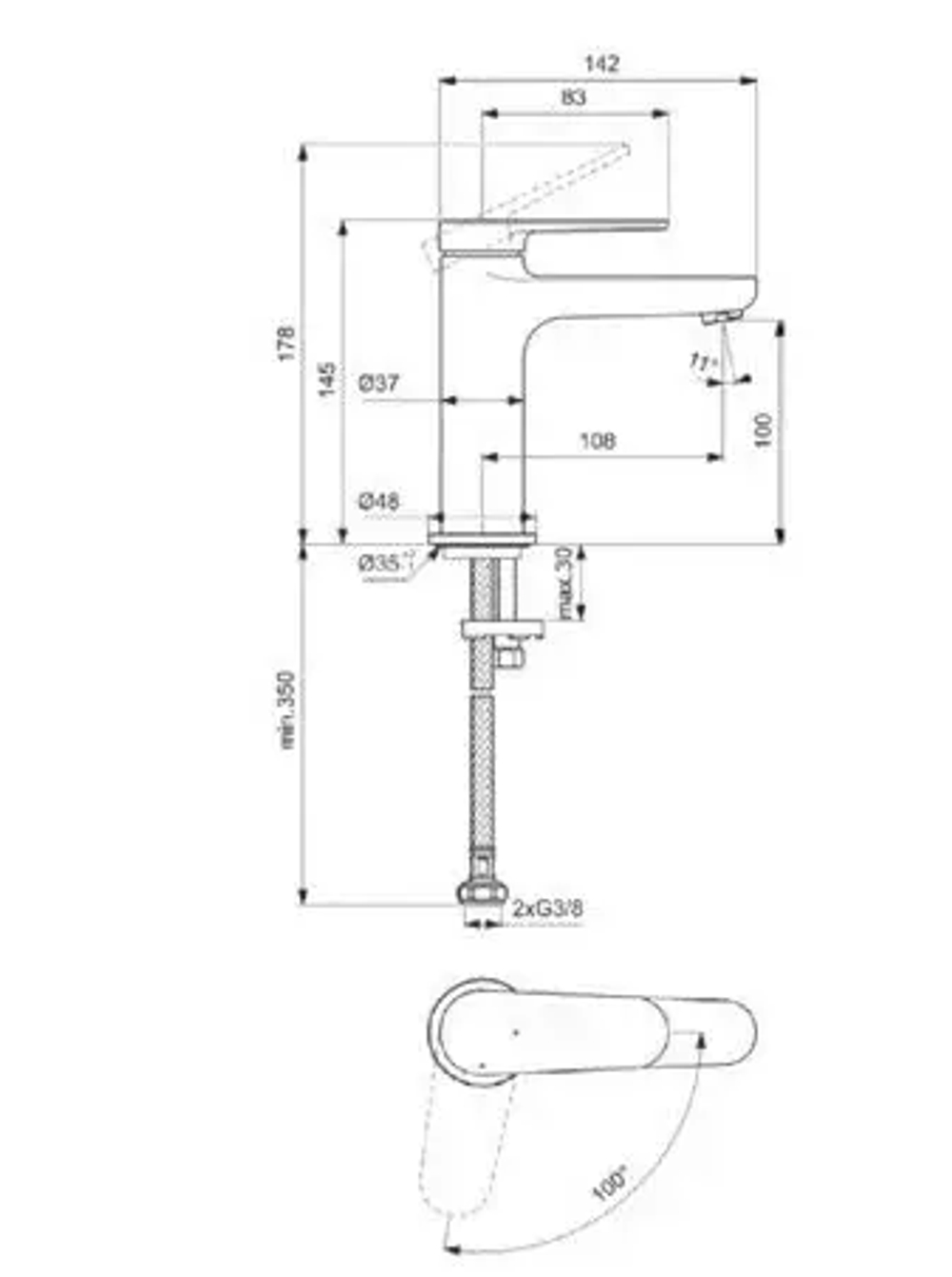 Смеситель для раковины CERAFINE O NUOVO BD768AA