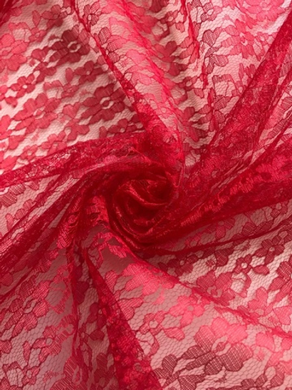 Гипюр капрон красный