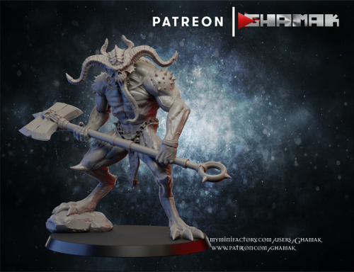 Grand Alliance Chaos Blades of Khorne Chaos Daemons Bloodletter Кровопускатель с секирой №1 миниатюра для dnd, днд, pathfinder, фентези, Настольная игра, НРИ, Варгейм, РПГ