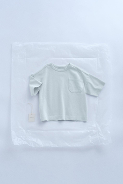 ZARA ФУТБОЛКА В СТИЛЕ РУСТИК С КАРМАНОМ — TIMELESZ, ГОЛУБОЙ