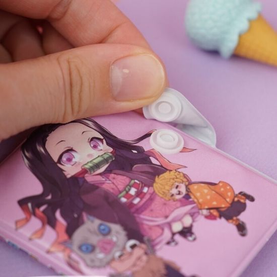 Мини-блокнот с ручкой "Demon Slayer" розовый