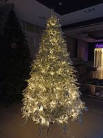 Заснеженная ель с гирляндой «Форесто» теплый свет (Литая+пвх) 120 см / 1,2 м