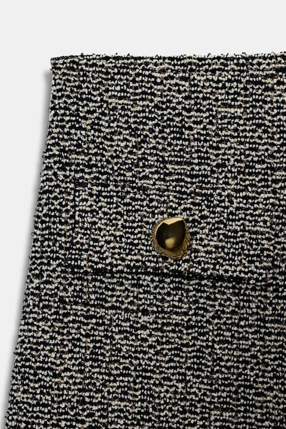 ZARA БРЮКИ ИЗ ТКАНЕВОЙ СТРУКТУРЫ, БЕЛЫЙ/ЧЕРНЫЙ