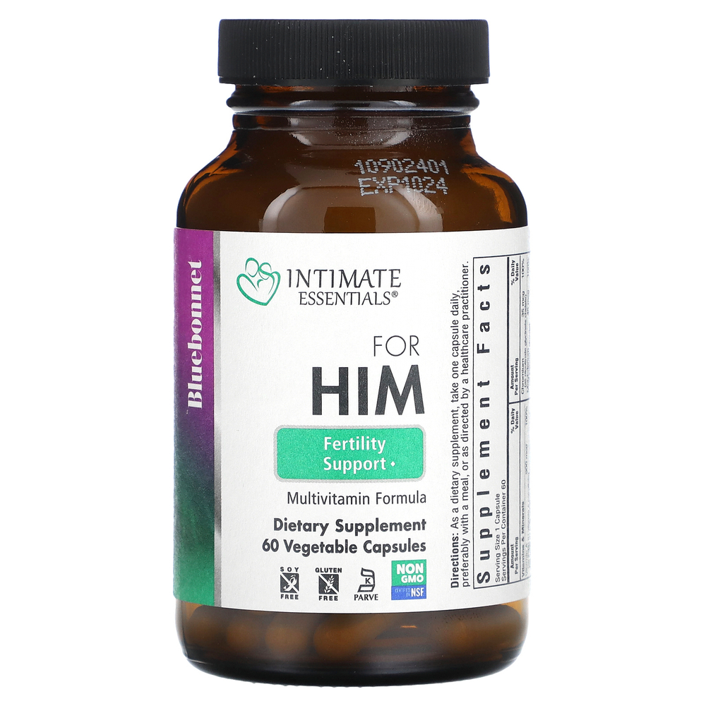 Bluebonnet Nutrition, Intimate Essentials, для мужчин, для поддержки фертильности, 60 вегетарианских капсул