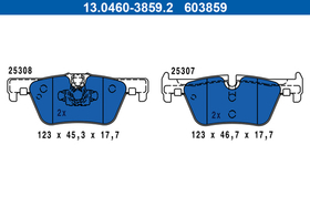 ATE - 13046038592-ATE - Brake Pad Set, disc brake