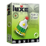 Презерватив Luxe (Люкс Сигара Хуана, 1 шт.) (Цвет: прозрачный с зеленым и желтыи)