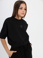 Футболка с манжетом, черная