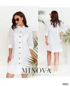 Платье 3147B-белый Minova