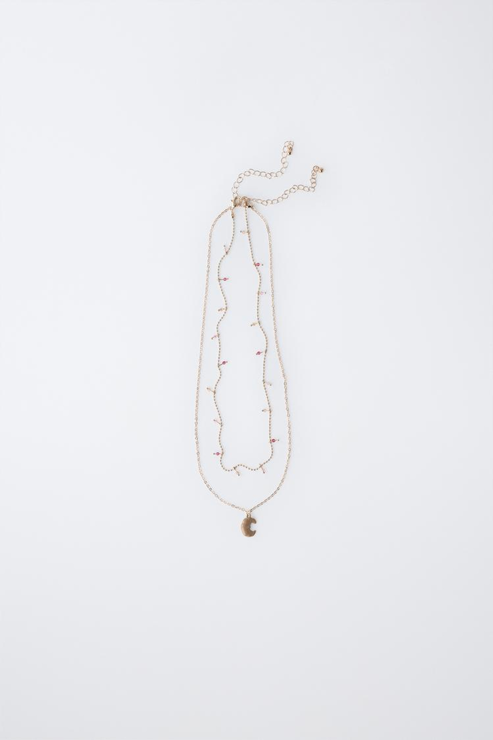 ZARA НАБОР ИЗ ДВУХ ЦЕПОЧЕК С ПОДВЕСКОЙ, ЗОЛОТИСТЫЙ