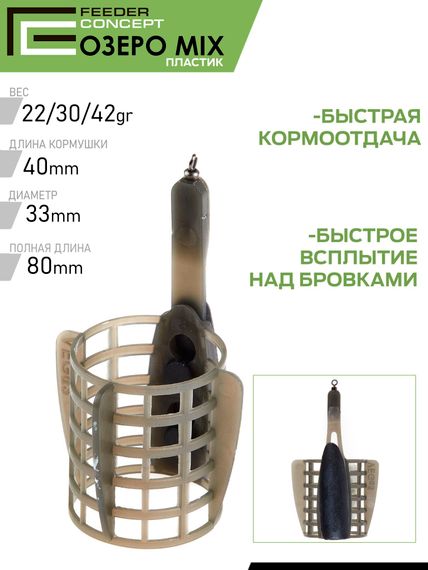 Набор пластиковых фидерных кормушек FC M1 ОЗЕРО 6шт. (коробочная версия)